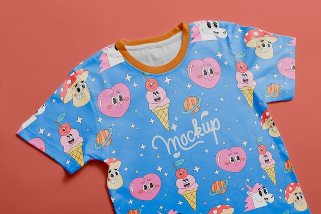 Printed kids t-shirt mock-up