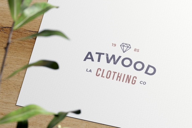 Printed Paper Logo Mockup