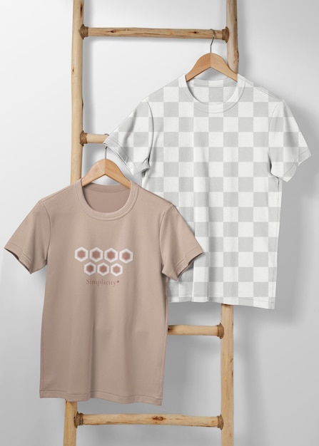 PSD printed tshirt png mockup casual fashion in transparent design set