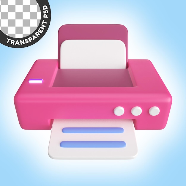 Printer 3D Illustration Icon