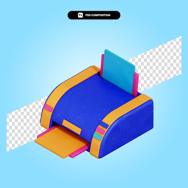 Printer 3d render illustration isolated