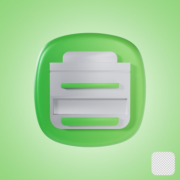 Printer Mobile App 3d Icon