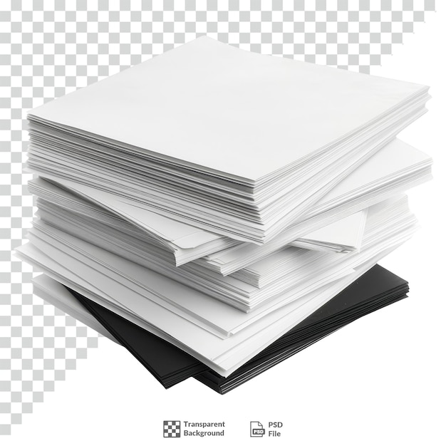 PSD printer paper stack transparent background