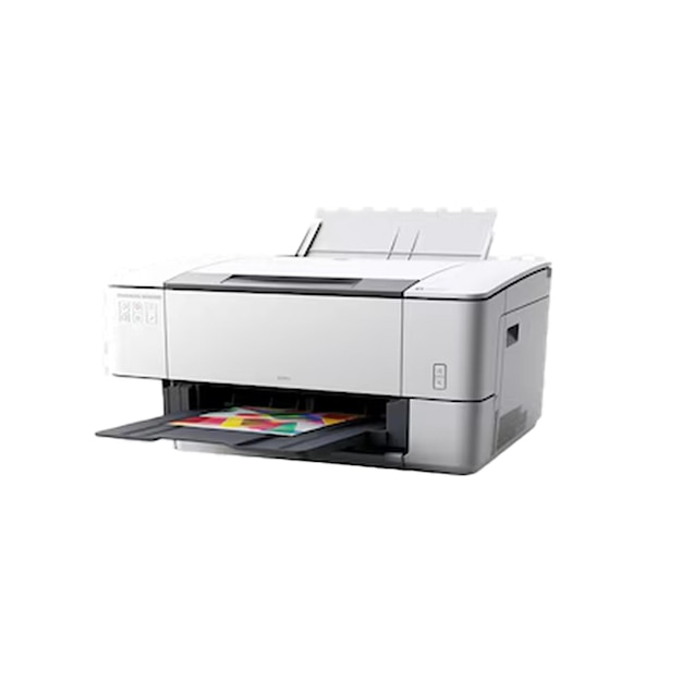 a printer with a paper in the middle of it