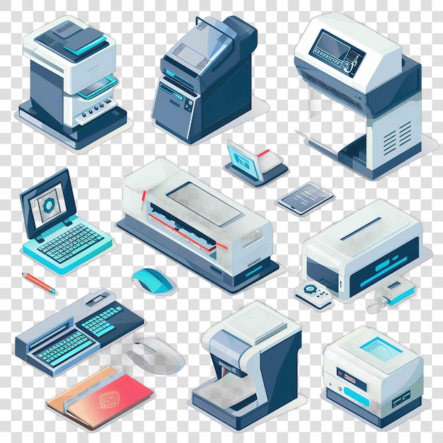 PSD printers transparent background vector element