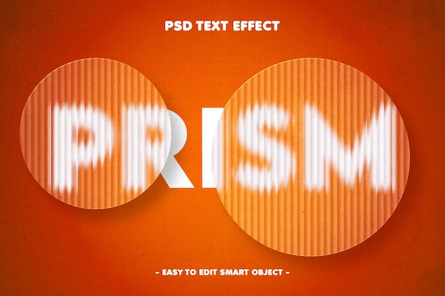 PSD prism glass text effect