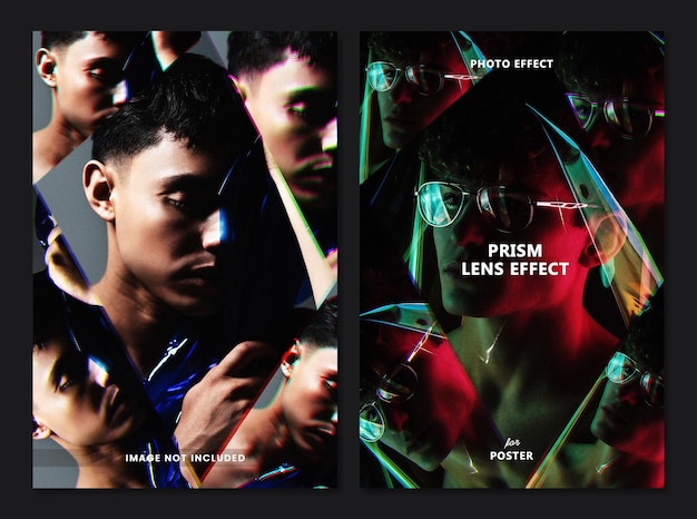 Prism lens photo effect for poster