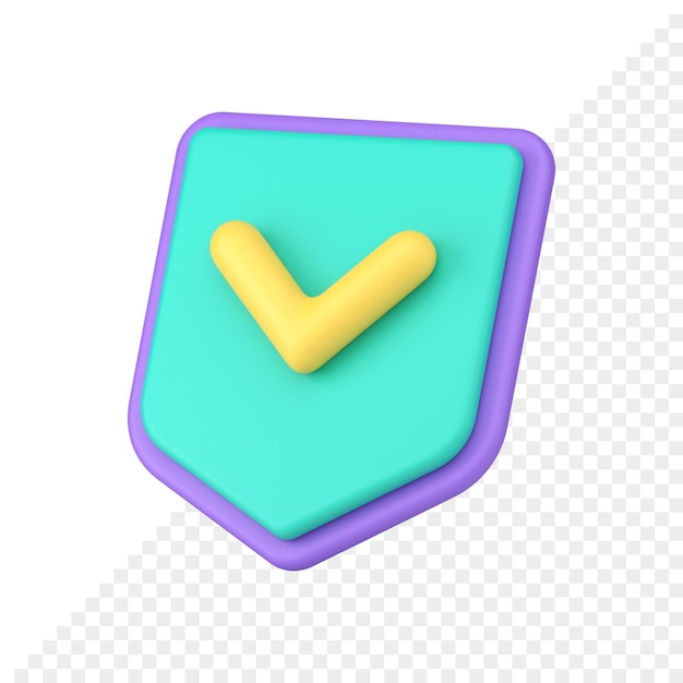 Privacy isometric shield success information protective control positive check mark 3d icon