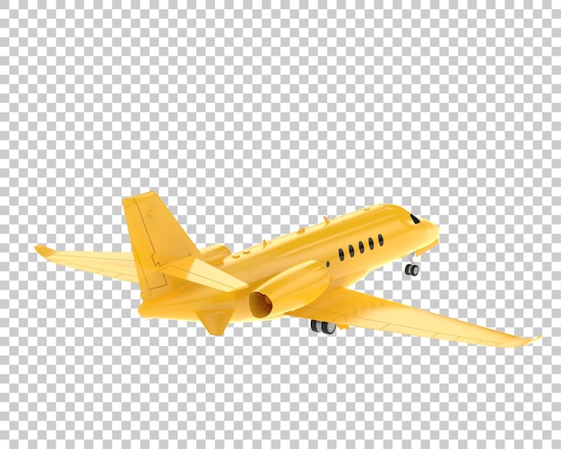 Private plane on transparent background 3d rendering illustration