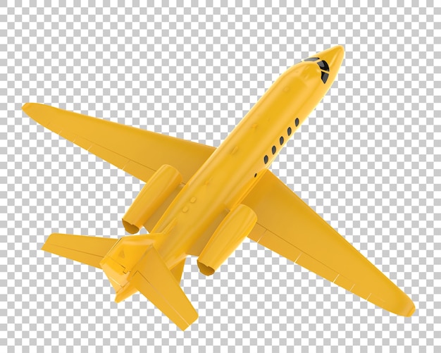 Private plane on transparent background 3d rendering illustration