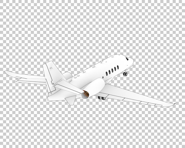 Private plane on transparent background 3d rendering illustration