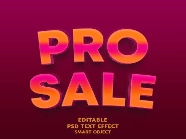 Pro Sale 3d text effect design