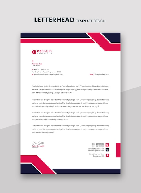 Probational corporate letterhead template deisgn 