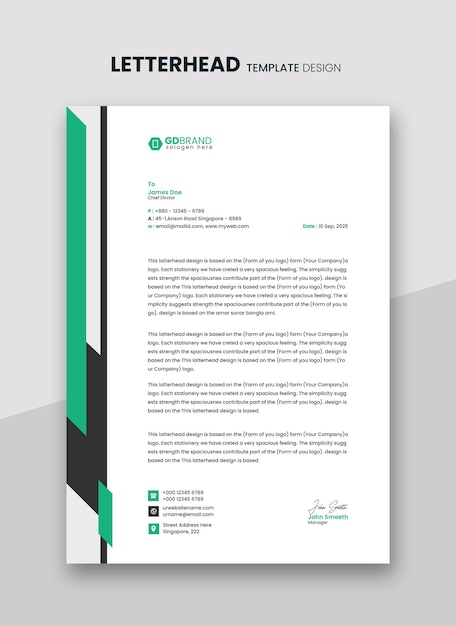 Probational corporate letterhead template deisgn 