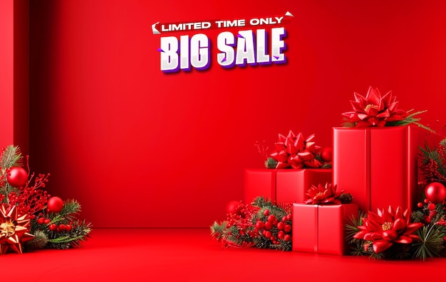 product podium background with sale offer