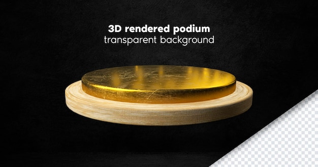 product podium light wood dark texture gold 3D rendered high resolution transparency