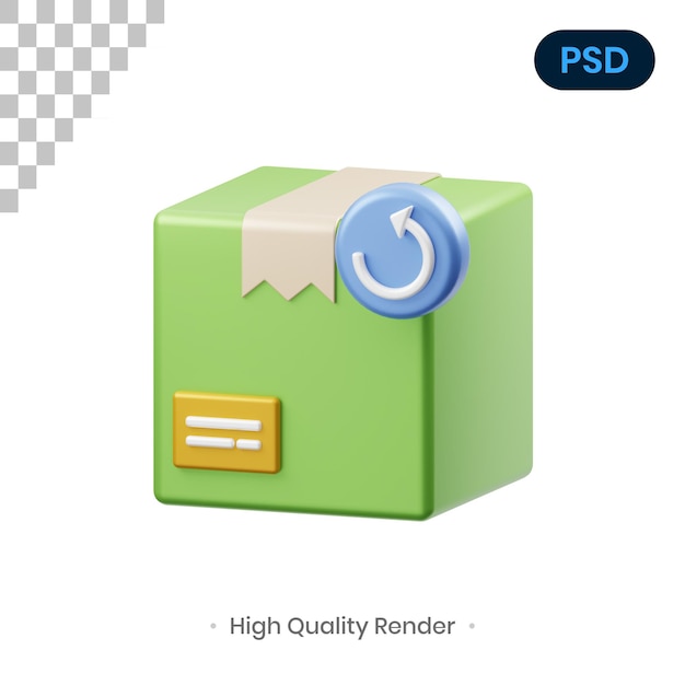 Product Return 3D Render Illustration Premium Psd