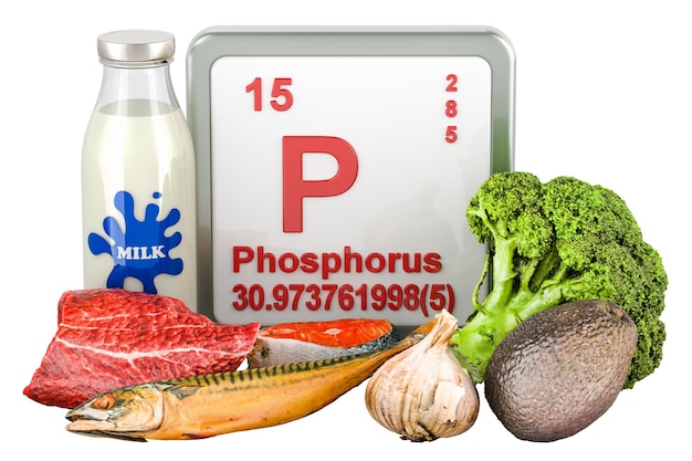 PSD products containing phosphorus 3d rendering isolated on transparent background