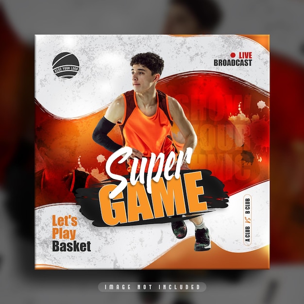 Professional basketball player flyer social media post template