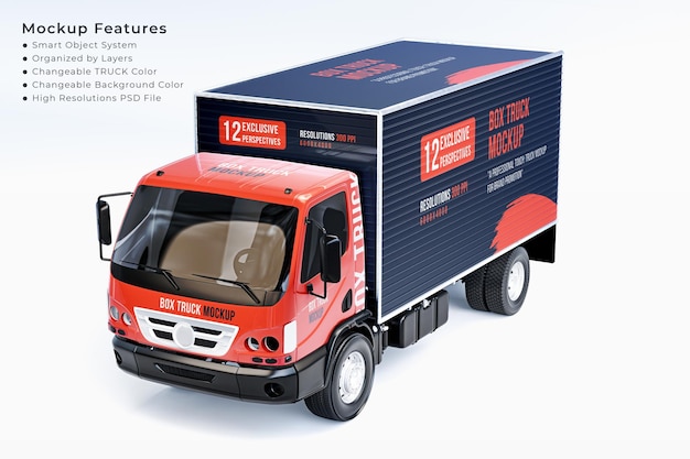 Professional Box Truck Mockup for Brand Promotion