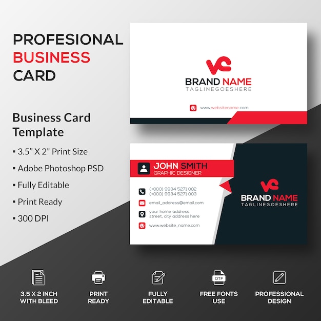 Professional Business Card  Template