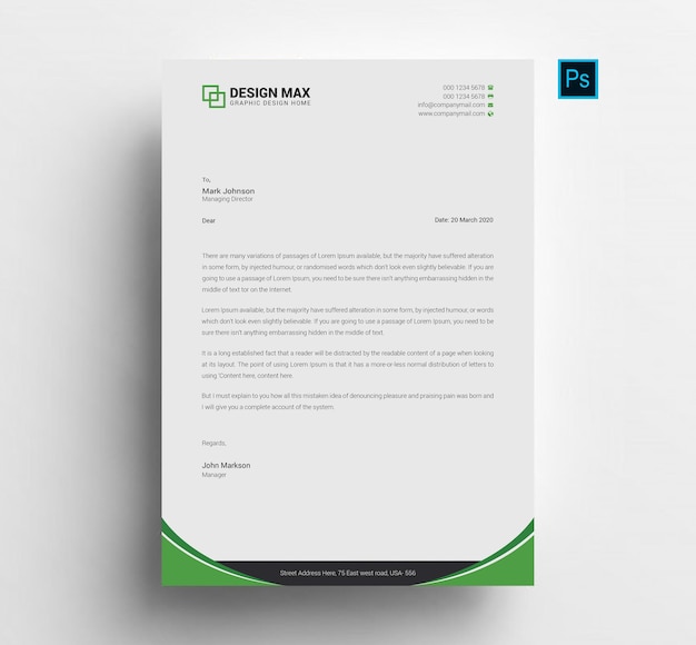 Professional business letterhead template