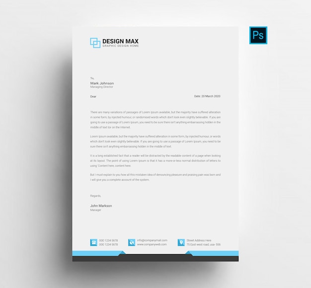 Professional business letterhead template