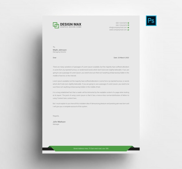 Professional business letterhead template