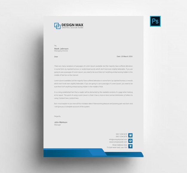 Professional business letterhead template