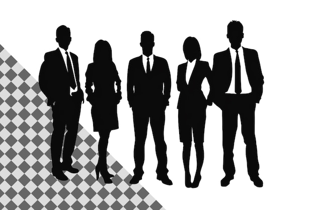 PSD professional business people silhouette with transparent background