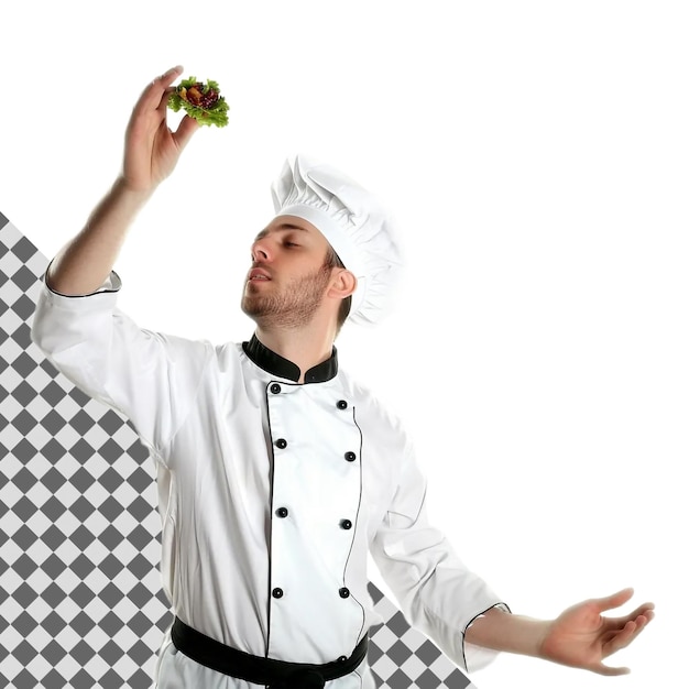 PSD professional chef on transparent background ideal for culinary illustrations