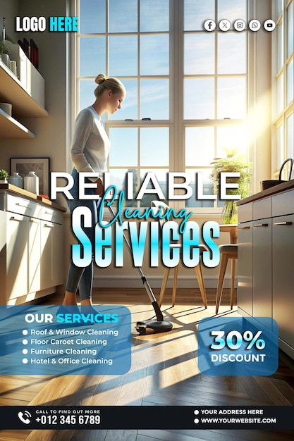 Professional Cleaning banner copy space poster and flyer