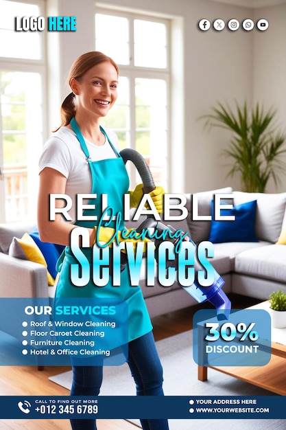 Professional Cleaning banner copy space poster and flyer