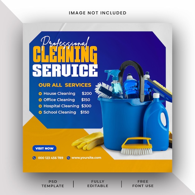 Professional Cleaning Service Social Media Instagram Post Banner Template