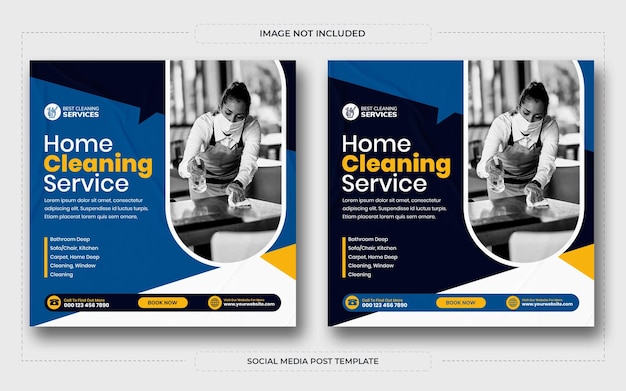 Professional cleaning services square flyer or instagram social media post template