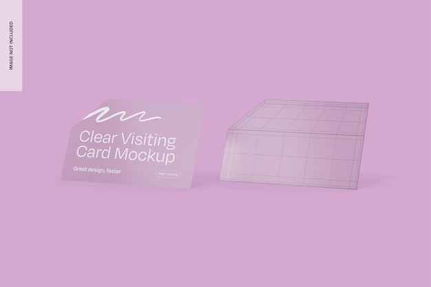 Professional Clear Visiting Cards Mockup