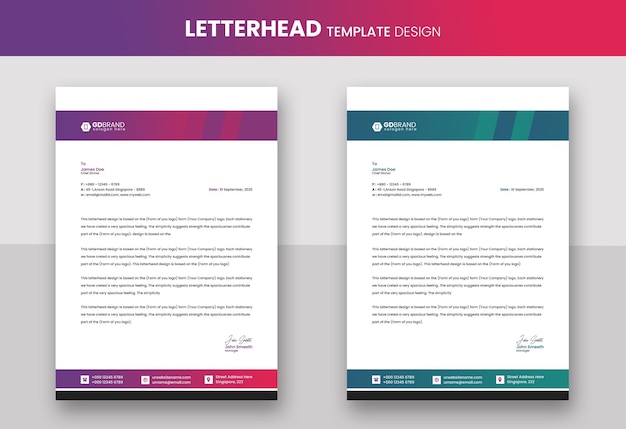 Professional creative business letterhead template design