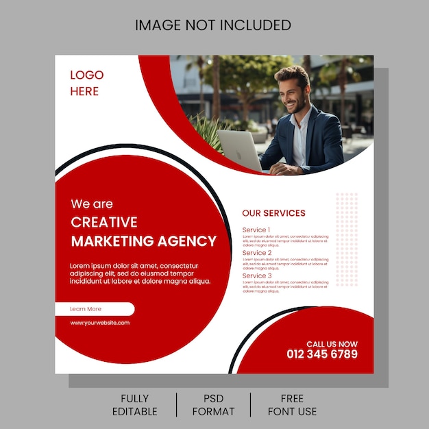 Professional and Creative Digital Marketing Agency social media post and marketing banner template