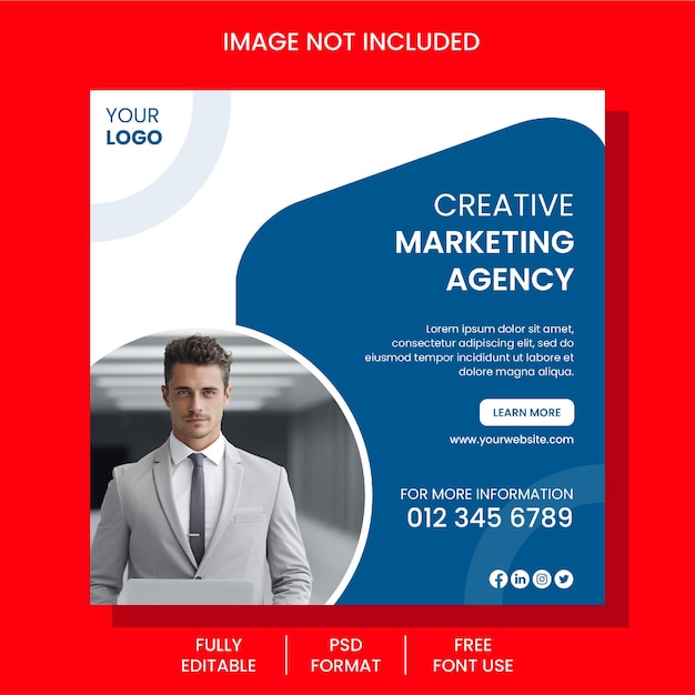 Professional and Creative Digital Marketing Agency social media post and marketing banner template