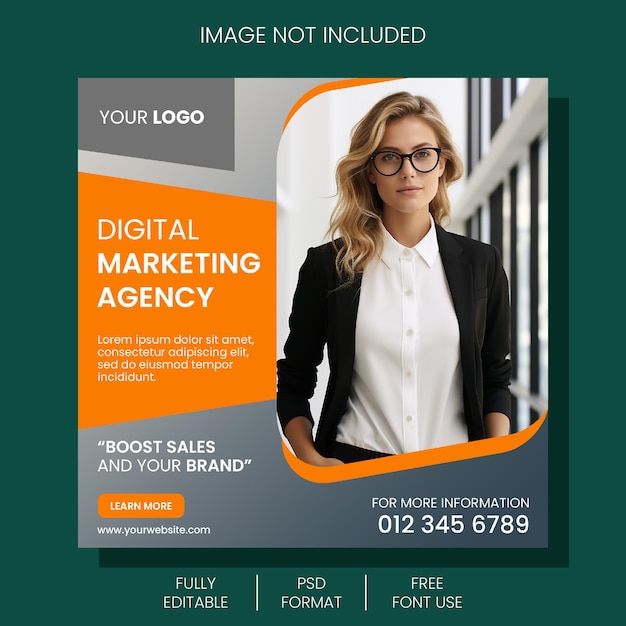 Professional and Creative Digital Marketing Agency social media post and marketing banner template