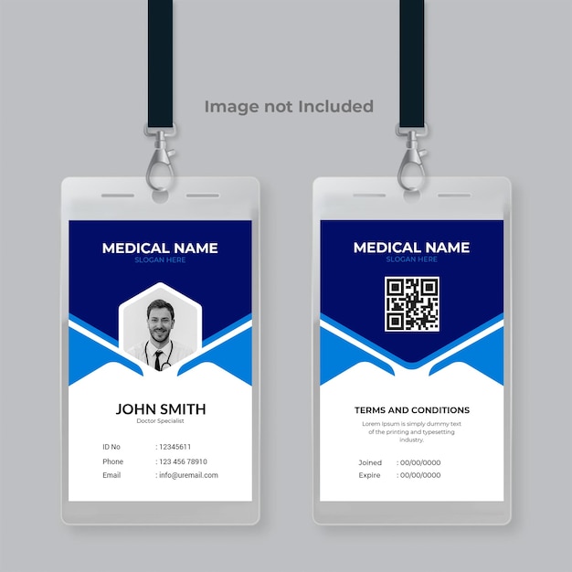 Professional and creative id card design medical concept