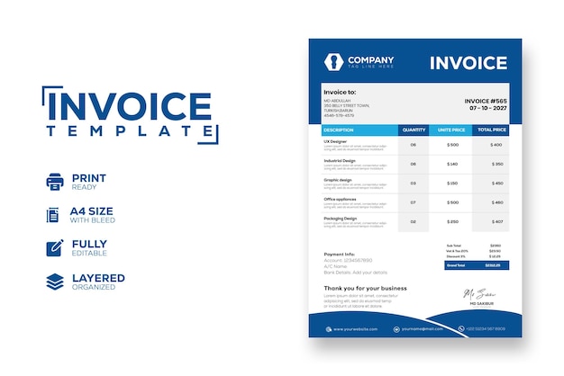 Professional Creative modern business invoice template