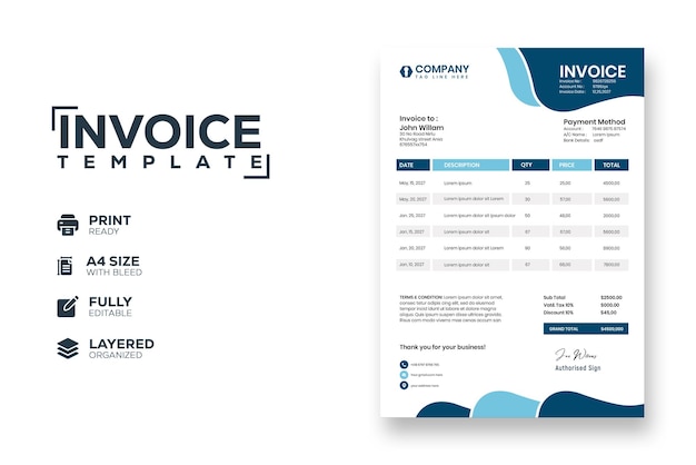 Professional Creative modern business invoice template