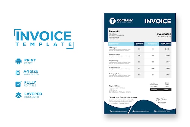 Professional Creative modern business invoice template