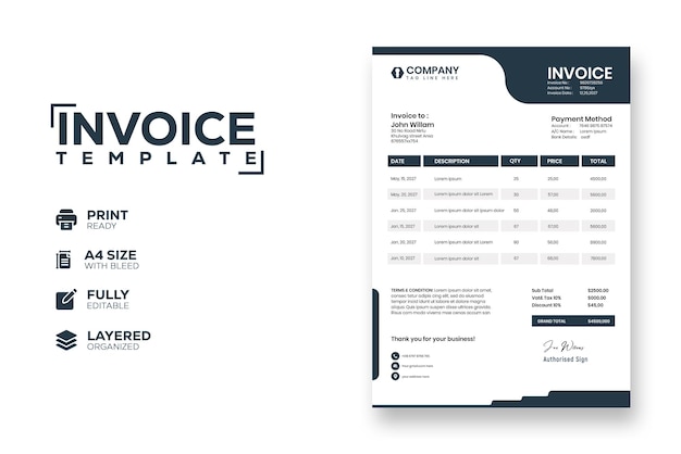 Professional Creative modern business invoice template