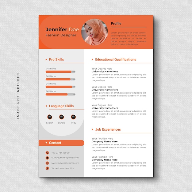 Professional curriculum vitae and Modern resume template