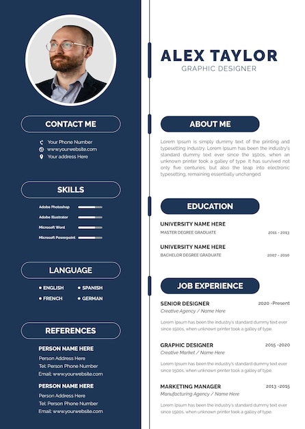 PSD professional cv resume template for job psd