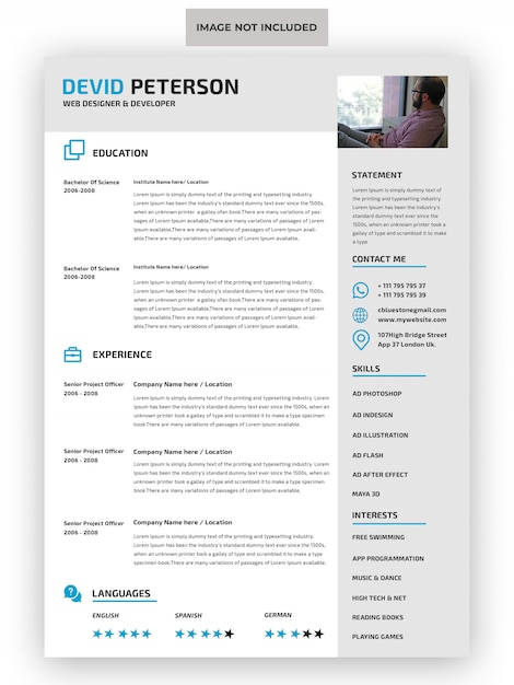 Professional cv resume template