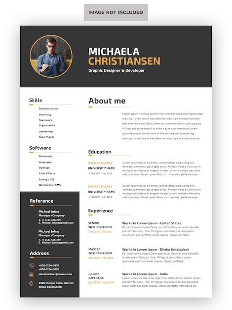 Professional cv resume template