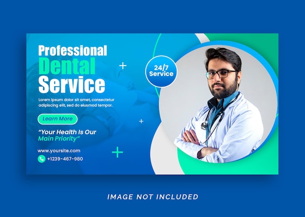 professional dentist and health care medical web banner template